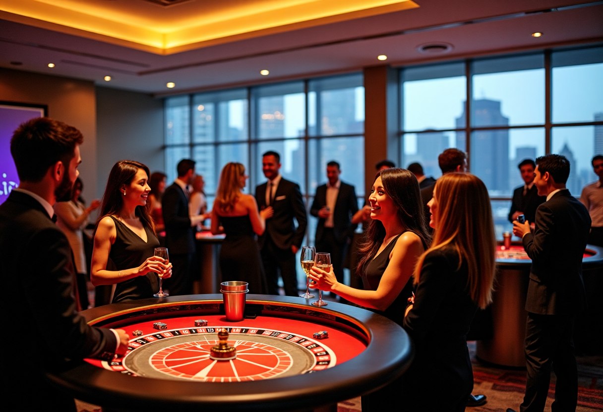 Corporate casino night event styling
