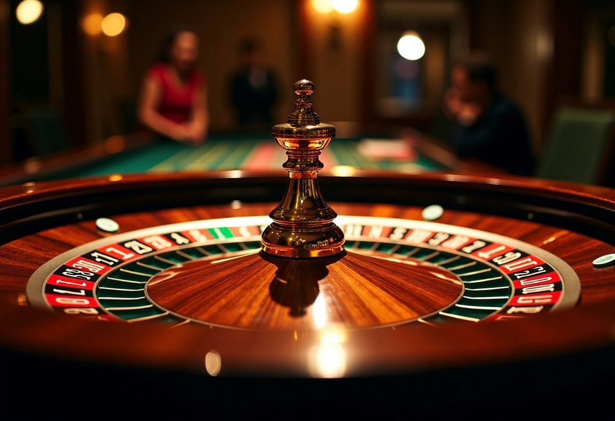 Full-size roulette wheel and table for event hire